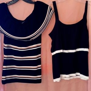 2 sleeveless sweaters.